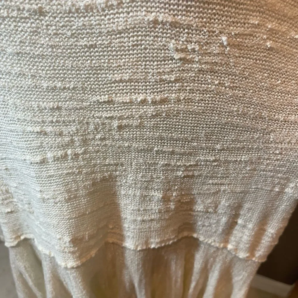 FREE PEOPLE Kristobel Ruffled Sweater, Cream, size Medium